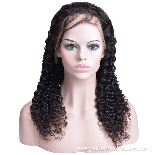 New Product High Quality Brazilian 100% Unprocessed Human Hair Fashion Style Curly Wave Lace Front Wig